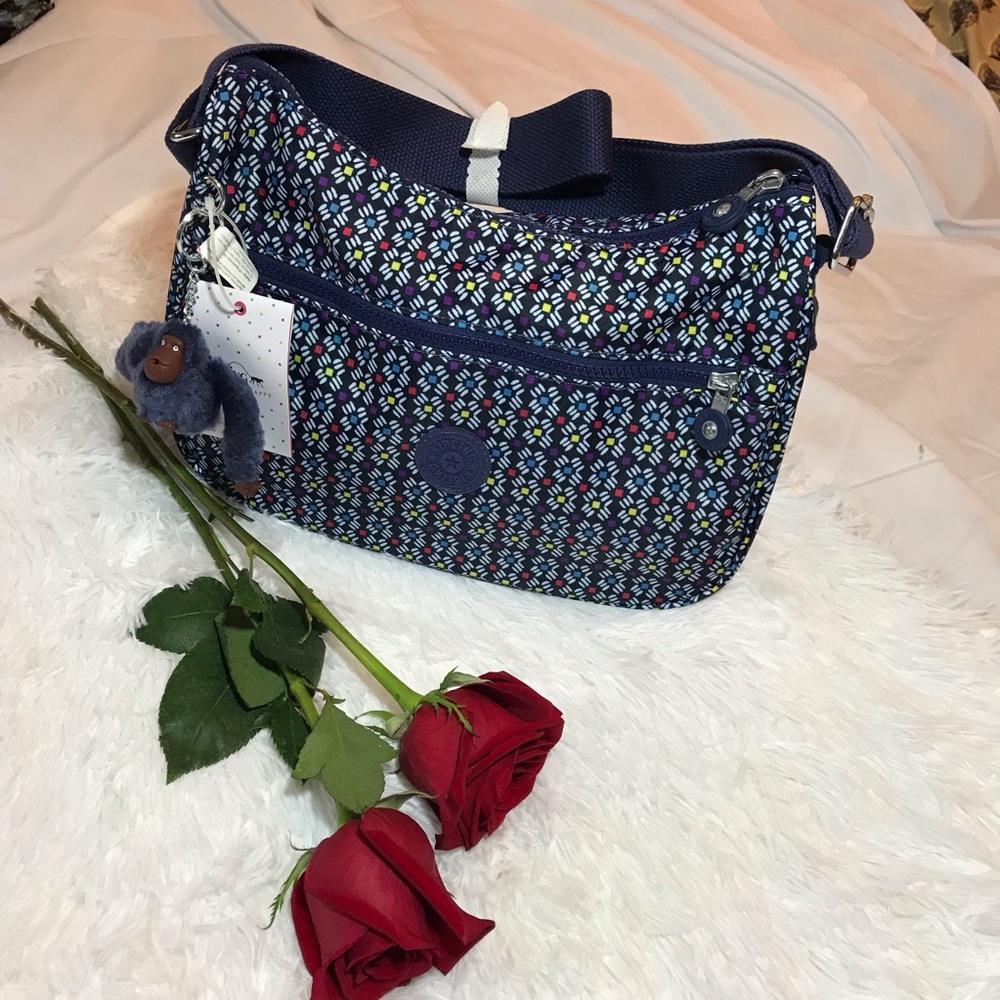 🍁Kipling HB6802 496 Blue Wonderwall Red Sally Prt